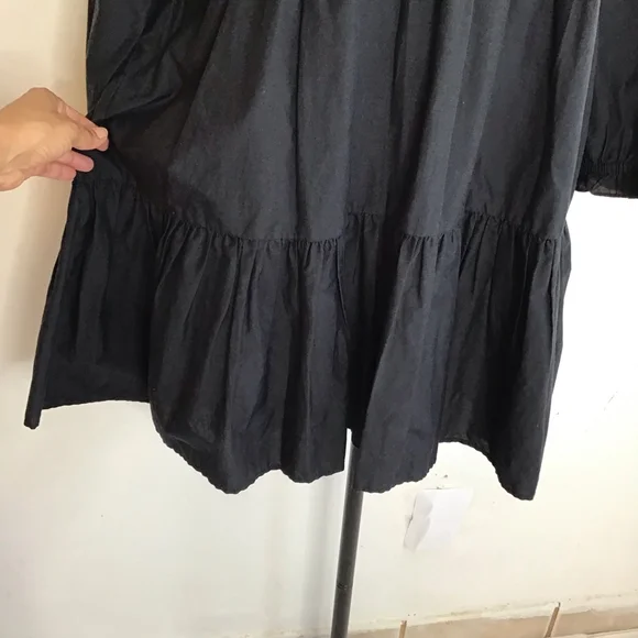 Roller Rabbit Women Elegant Black Long Sleeve Tiered Dress L - Picture 8 of 15